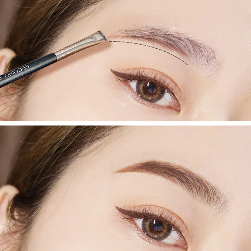 Πινέλα μακιγιάζ Eyeliner Βούρτσα λεπτομέρειας φρυδιών Φορητή Μικρή επίπεδη στρογγυλή βούρτσα Επαγγελματική γραμμή ομορφιάς φρυδιών Εργαλεία μακιγιάζ