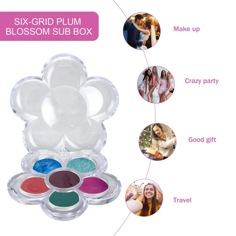 8 db Hatrekeszes Plum Blossom Sub Box Simple Elegant Sminktároló doboz korrektor szemhéjfestékhez rúzs pirosító szemöldökpúder