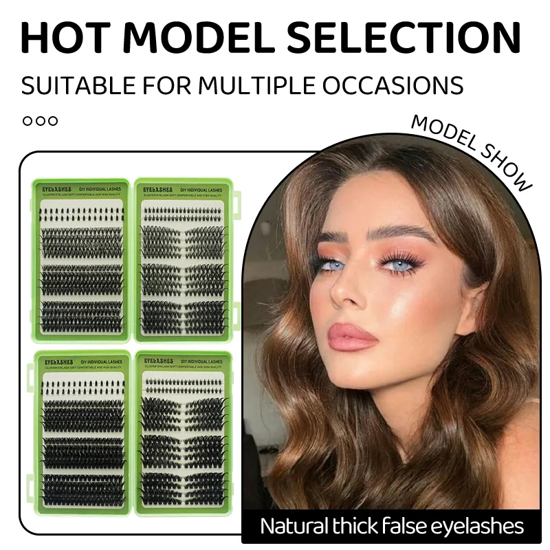 DIY Manga Spiky Cluster Lash Extensions Natural Mega Volume Individual Pre-cut Segmented Vlash for At-home Eye Makeup