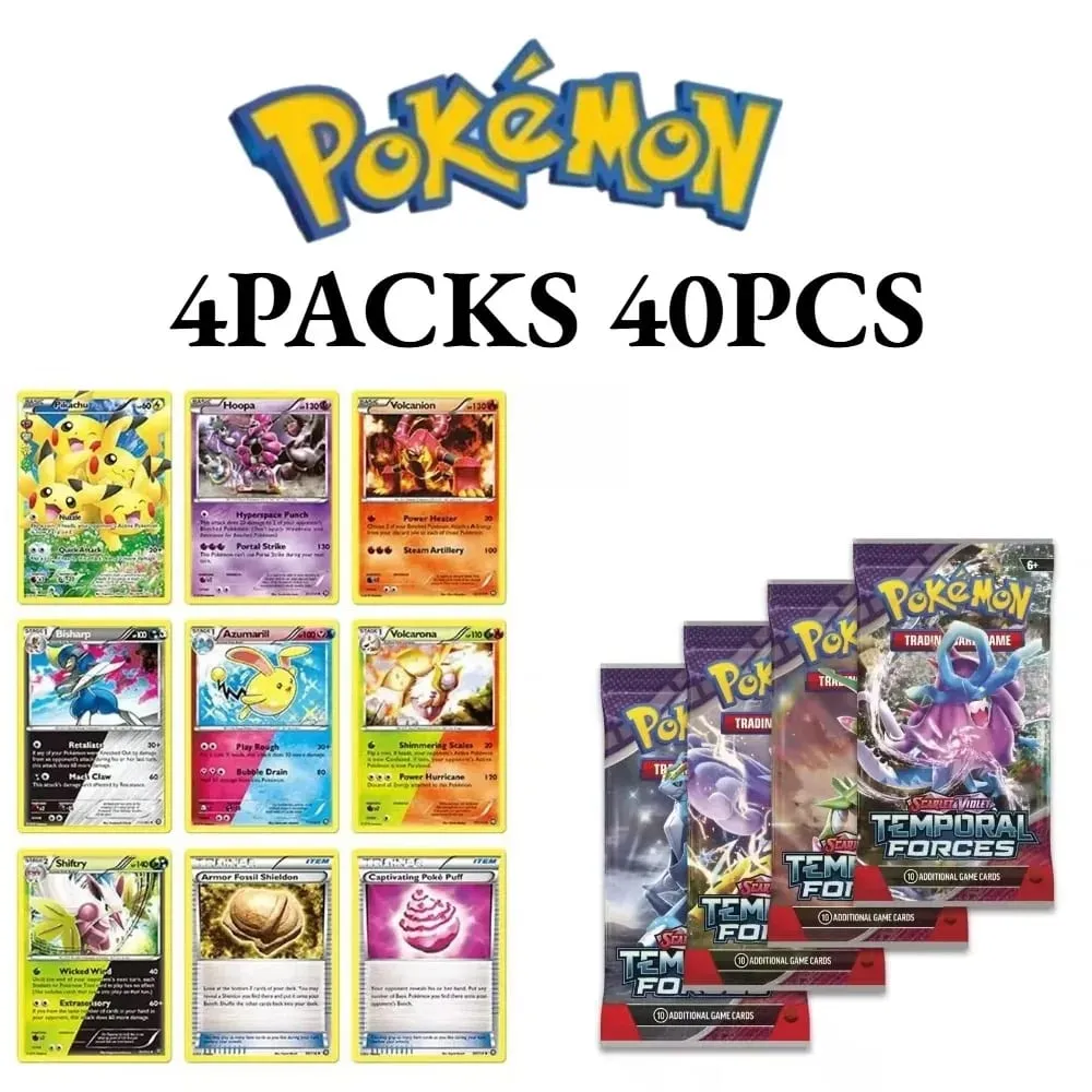 διασκέδαση 40 τεμάχια Pokemon Card Pack 4 Sets Sun Moon Violet 151 Αγγλικές κάρτες συναλλαγών Συλλεκτικά παιχνίδια Halloween Gift Fantasy Sci Fi — image 4