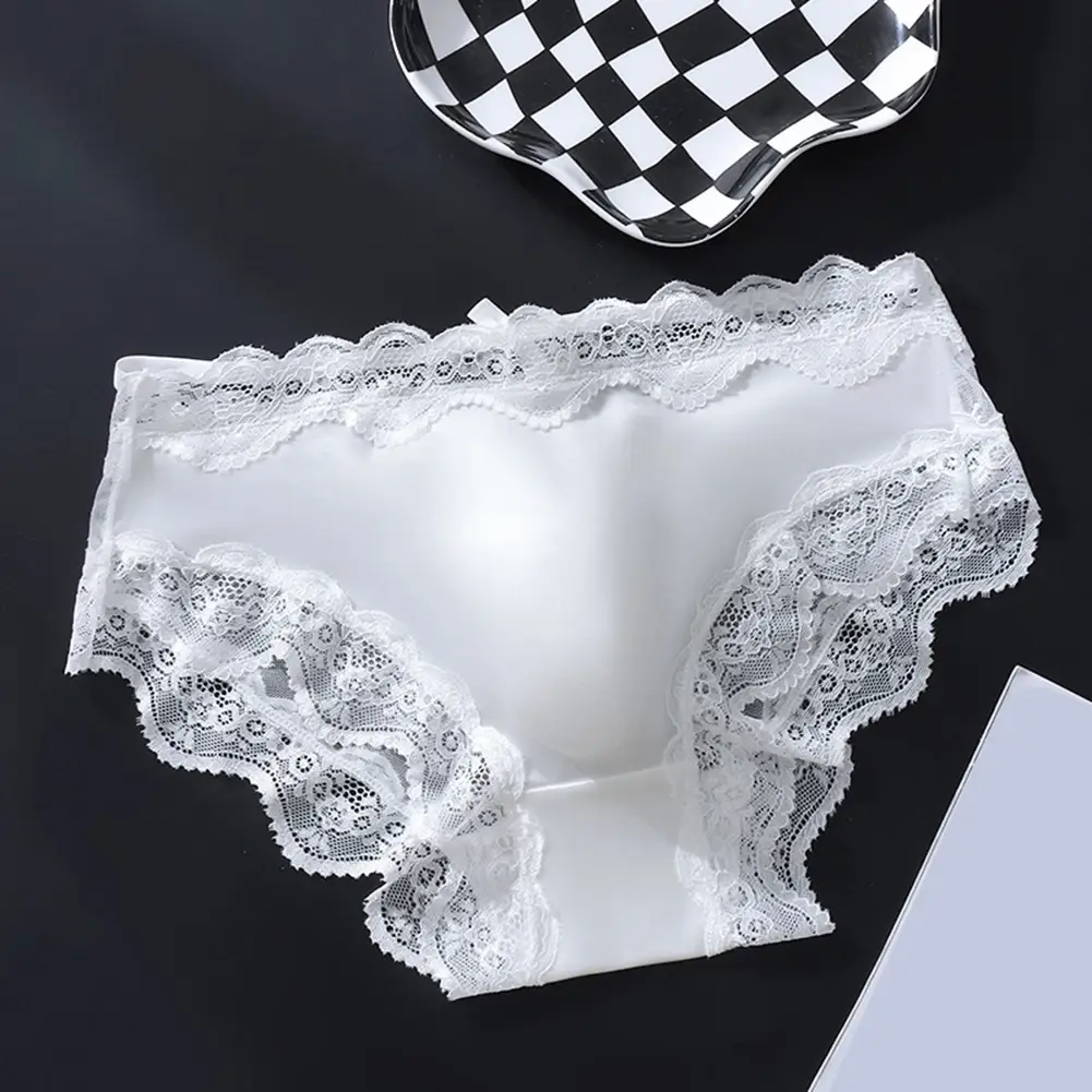 Men's Sexy Very Hot LingerieLace Ice Silk Briefs Sexy Accessories Hot Underwear Sissy 3D Bulge Pouch Bikini High Elastic Panties — image 3
