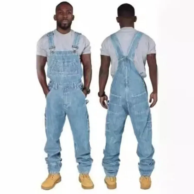 Trendi Férfi Harisnyanadrág Farmer Jumpsuit divat Alkalmi overál Farmer — image 5