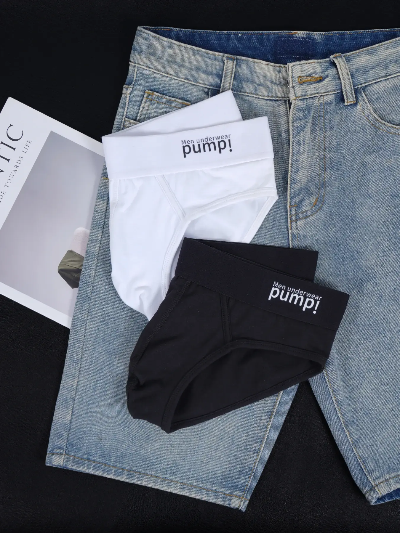 2 PCS Men's Cotton Briefs U Convex Pouch Soft Skin-Friendly Sexy Underwear