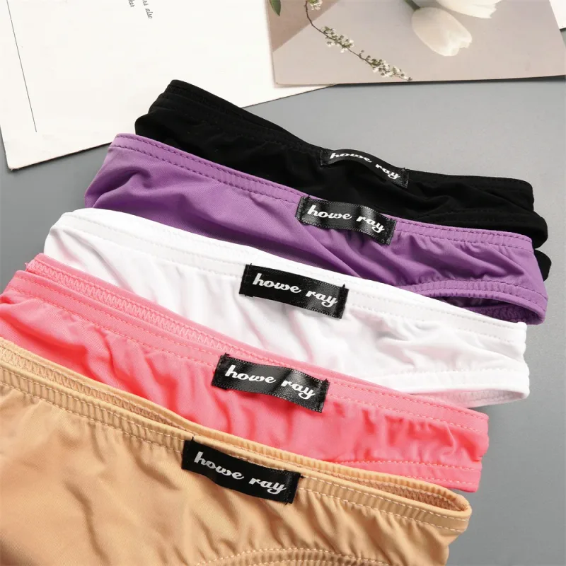 Thin Ice Silk Low Waist Men Briefs Solid Color Semi Transparent Underwear Plus Size Bulge Pouch Smooth Breathable Soft Panties — image 16