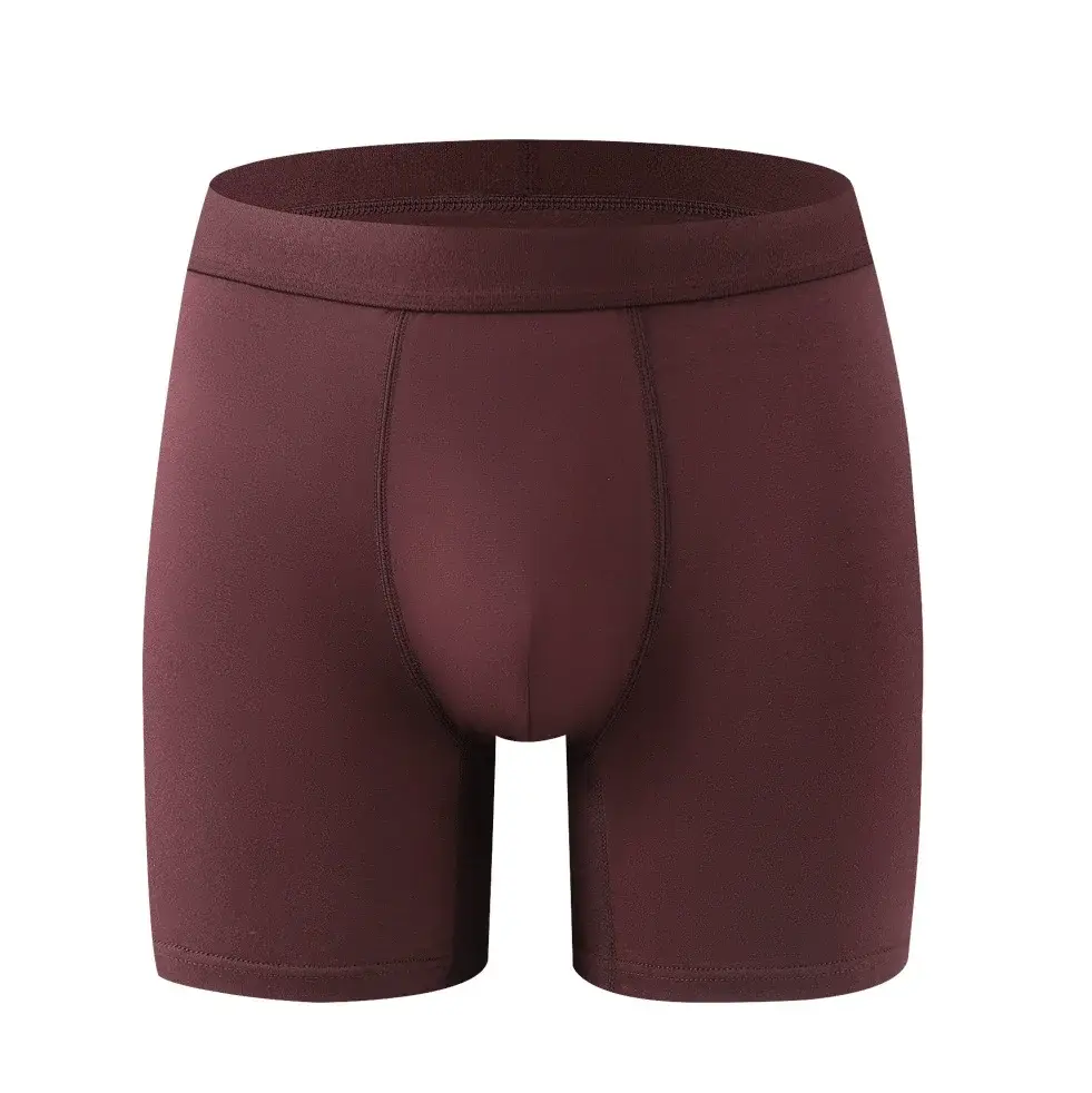 Men's Bamboo Fiber Boxer Briefs - Single Piece Soft Solid Color Underwear with Seamless Waistband & Contoured Pouch — image 6