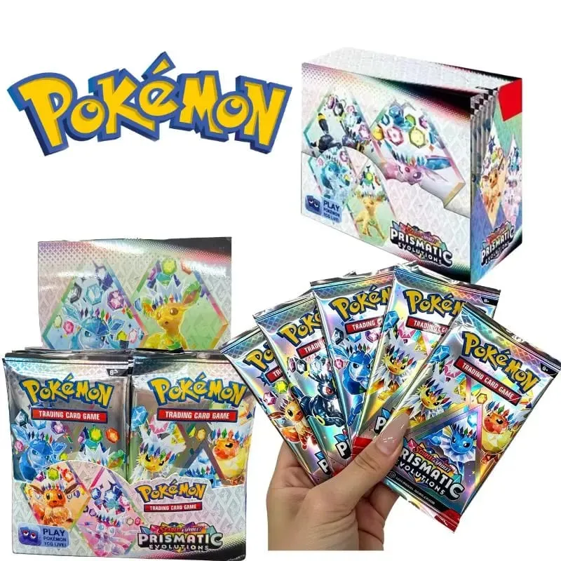 360 db/doboz 10 kártya/csomag angol Pokémon kártya Prismatic Evolutions English Booster Battle tranzakciós kártya ajándékok