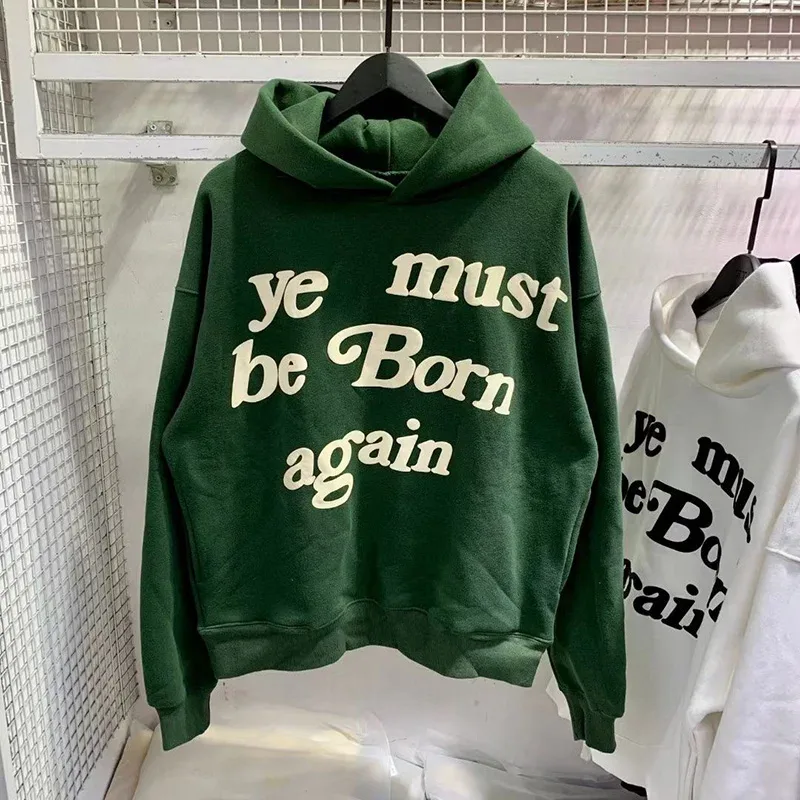 23FW Classic Foam Logo Ye Must Be Born Again קפוצ'ון גברים נשים באיכות הטובה ביותר אוברסייז Kanye West CPFM.XYZ Sweatshirts Multicolor