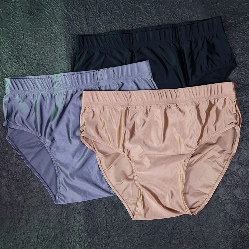 new Mens Briefs Underwear Satin-like Breathable Low-Rise Underpants Male Panties Men's glossy underwear — image 30