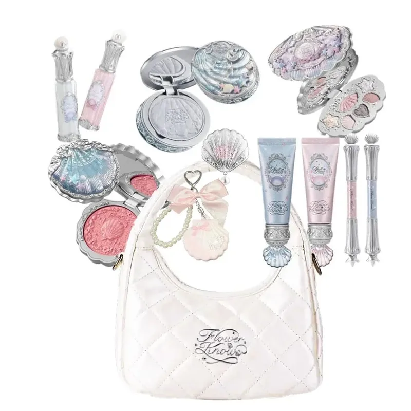 Σετ μακιγιάζ Flower Knows Shell Pearl Bunny Garden Setting Powder Lip Gloss Blush All in One Κιτ γκλίτερ για γκλίτερ μπέικιν πάουντερ — image 3