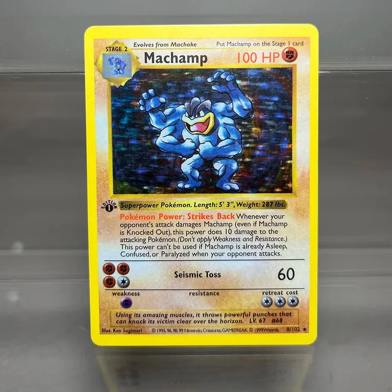 PKM Single Cards 1. Edition 1996 Mewtwo Charizard Dragonite Zapdos PTCG fóliakártyák alapkészlet játékgyűjtemény PKM proxy kártyák