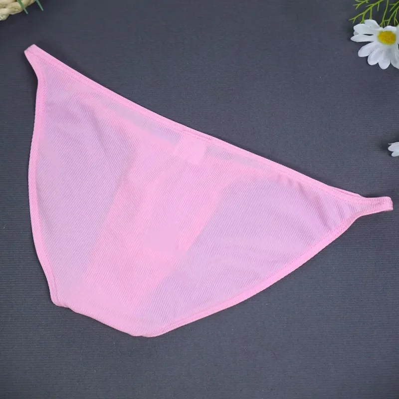 Men Fashion Ribbing Sexy High Fork Underwear Briefs U Convex Pouch Low Rise Man Comfortable Underpants Quick-drying — image 19