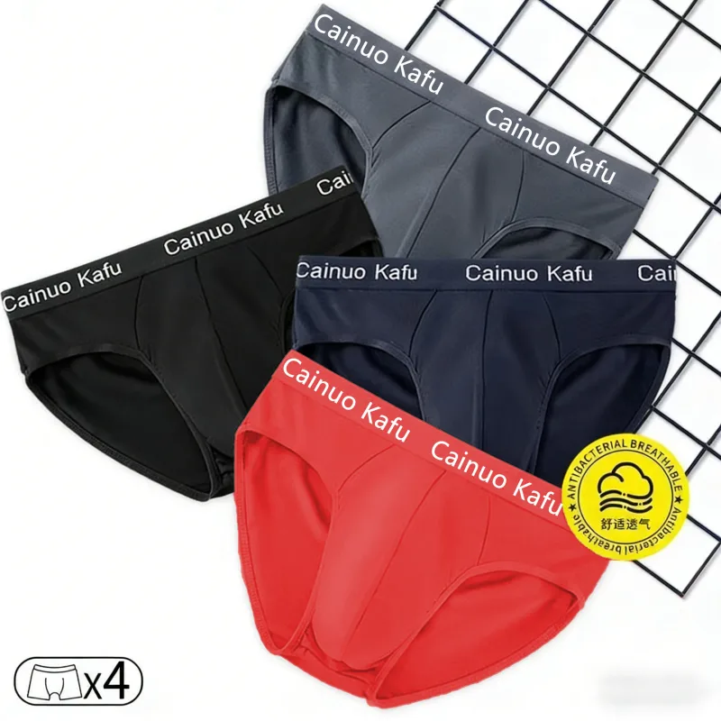4Pcs/Lot Summer Men's Triangle Pants Plus Size Men's Underwear Sexy Boy Comfortable Solid Underpants Fungi-Proofing Men Panties