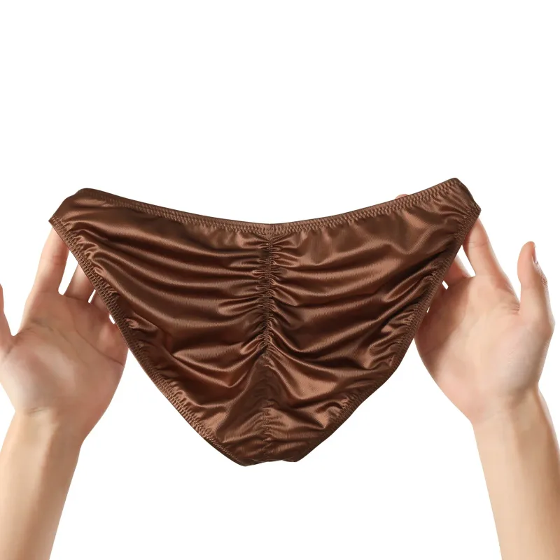 Men's Low Rise Gym Briefs Smooth Satin Sport Training Underwear Bodybuilding Ultra Thin Quick Dry Fitness Workout Butt-lifting — image 10