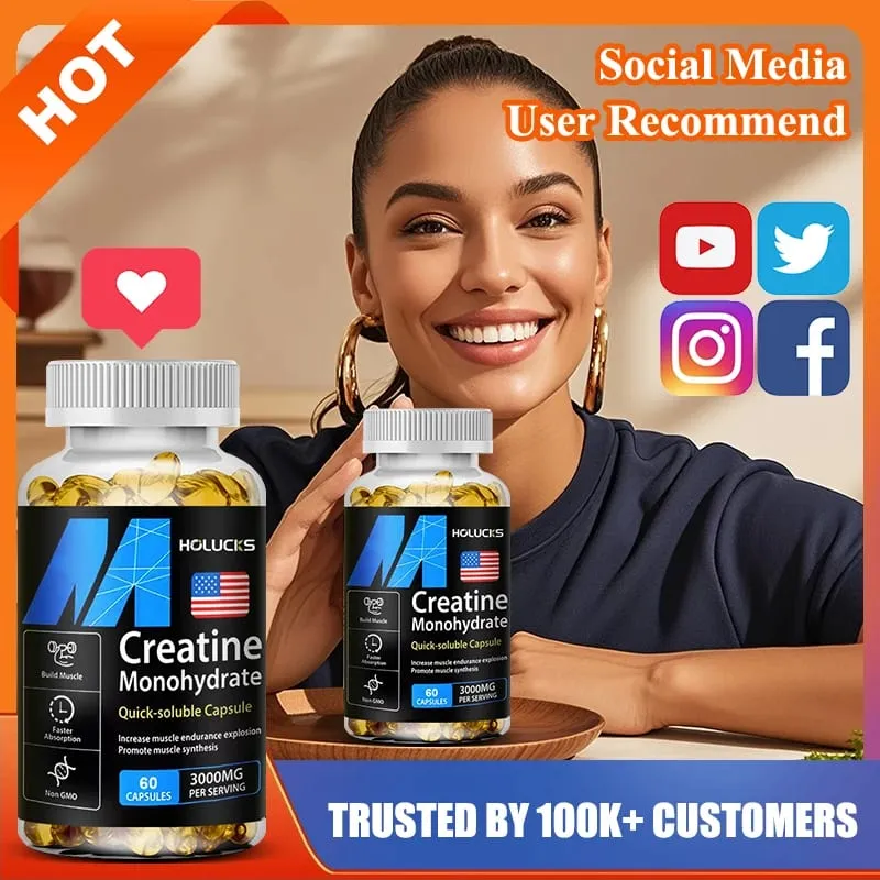 Συμπλήρωμα κρεατίνης 3000mg υψηλής ισχύος για ενέργεια εγκεφάλου και μυϊκών κυττάρων που αυξάνει την απόδοση ισχύος και την απόδοση άσκησης εκτός ΓΤΟ