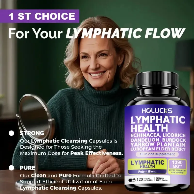 Complete Lymphatic Health 1300mg Supplement Support Lipedema Hormone Balance & Natural Detox Clear Skin Overall Vitality