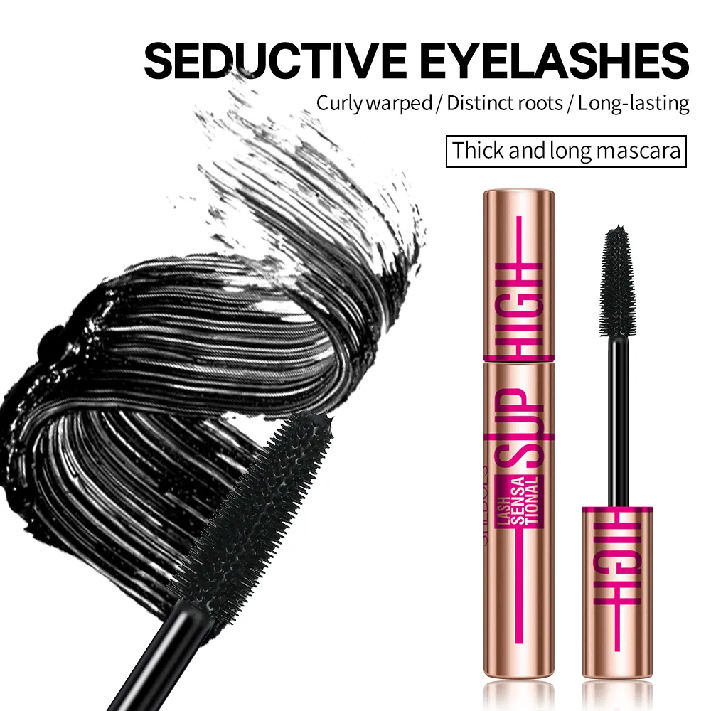 Super High 4D Waterproof Mascara - Volumizing Curling & Lengthening Formula Μαύρη μάσκαρα μακράς διαρκείας με προστασία από μουτζούρες — image 5