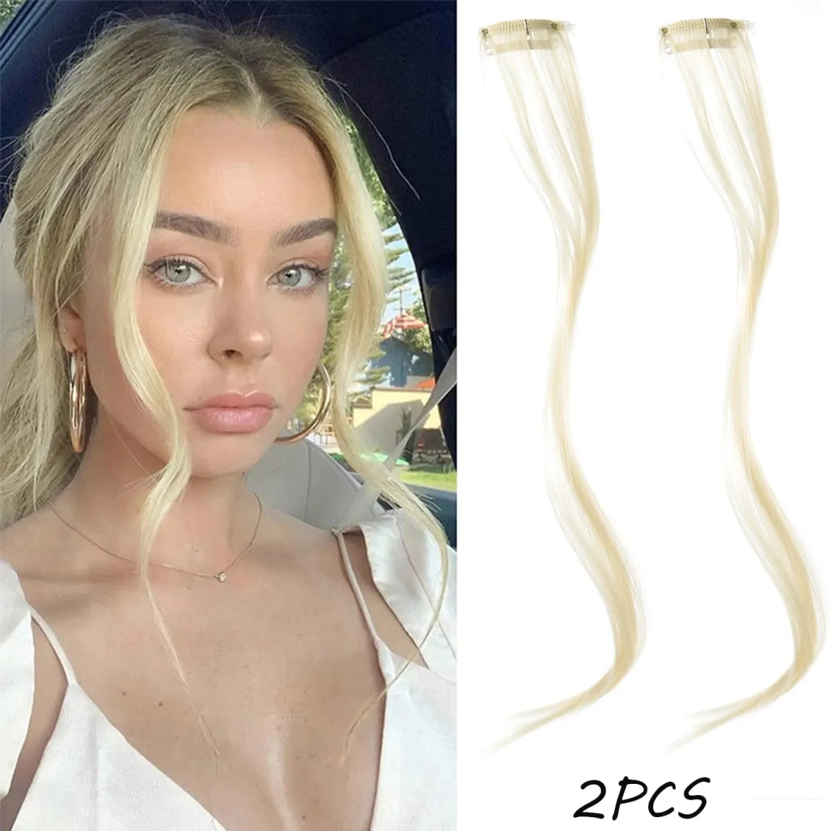 2 PC פוני סינתטי פאה תוספות שיער שיער מתולתל צד קדמי ארוך גלי בלוני פוני עם קליפס שוליים בלתי נראה מזויף חי — image 13