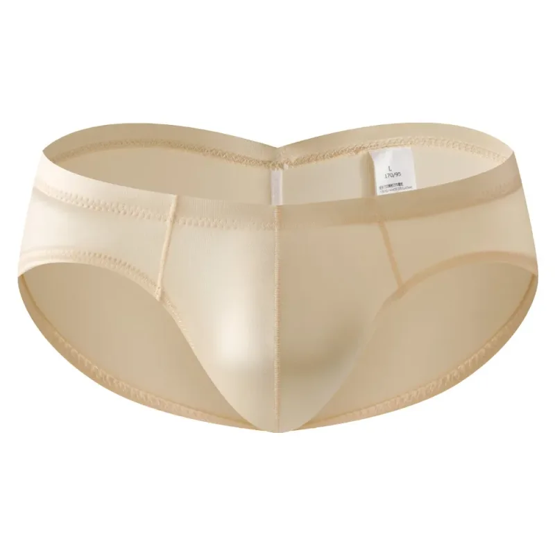 Smooth Low Waist Male Underwear Ice Silk Bulge Pouch Satin Silk Briefs Glossy Shiny Lingerie Men's Triangle Panties Youth — image 17