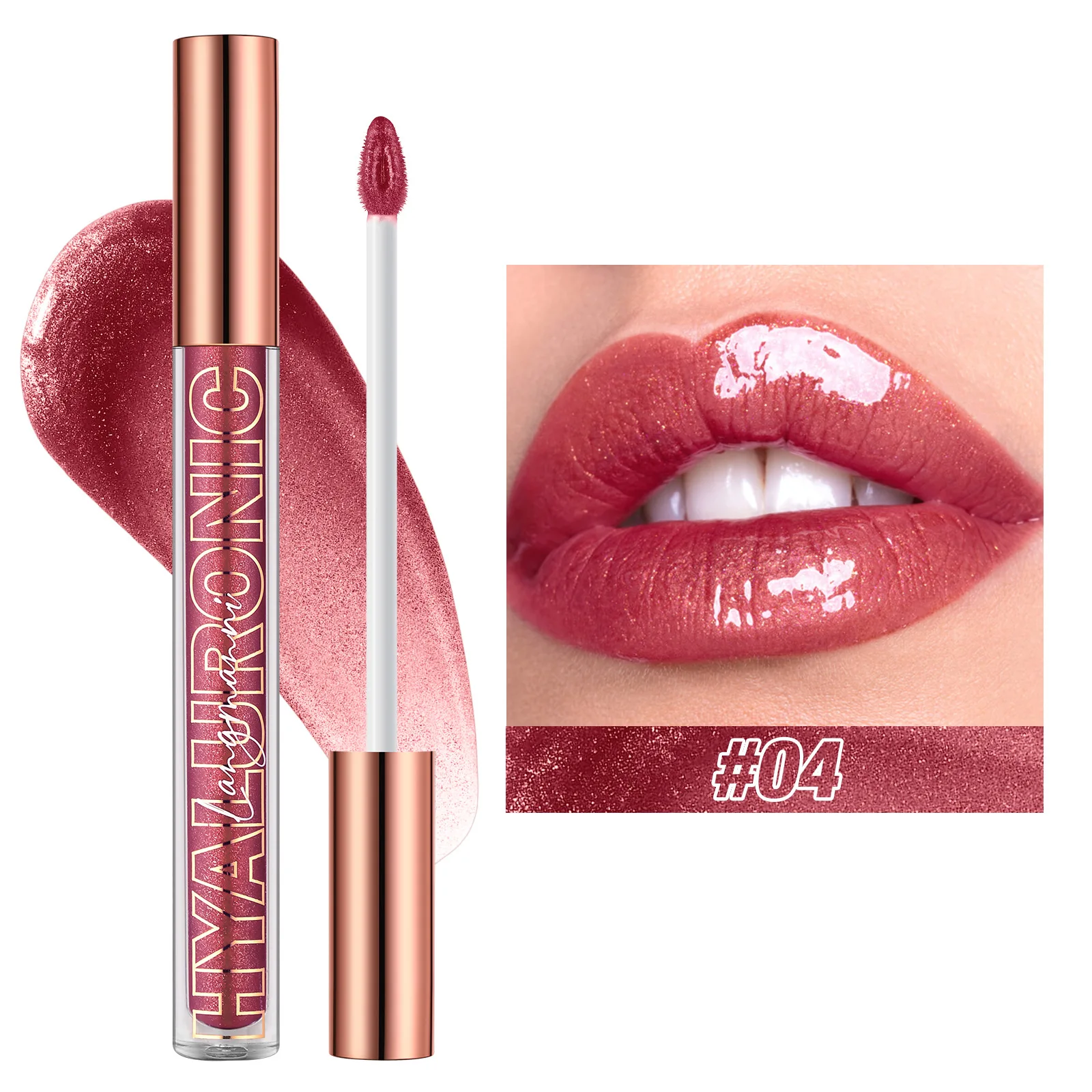 Pearlescent Glitter Plumping Lip Gloss Diamond Glitter Nude Pink Liquid Lipstick Shiny Glass αδιάβροχο Sexy Lip Tint Lip Makeup — image 10