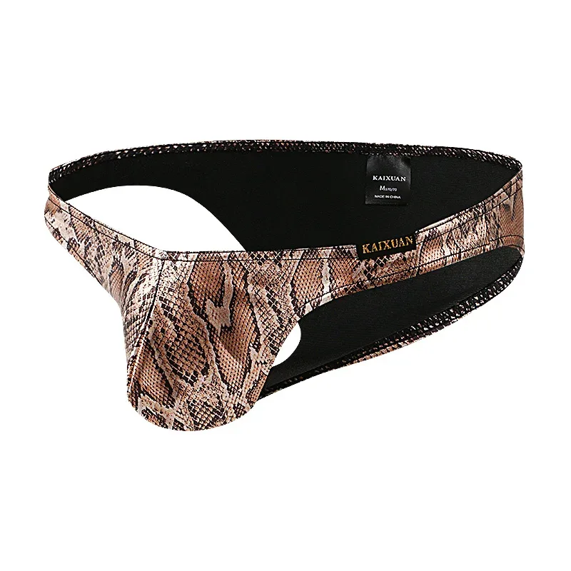 Mens Snake Skin Patterned Briefs with Sexy Bulge Pouch Bikini Underwear Comfortable Underpants by WANGJIANG Brand — image 29