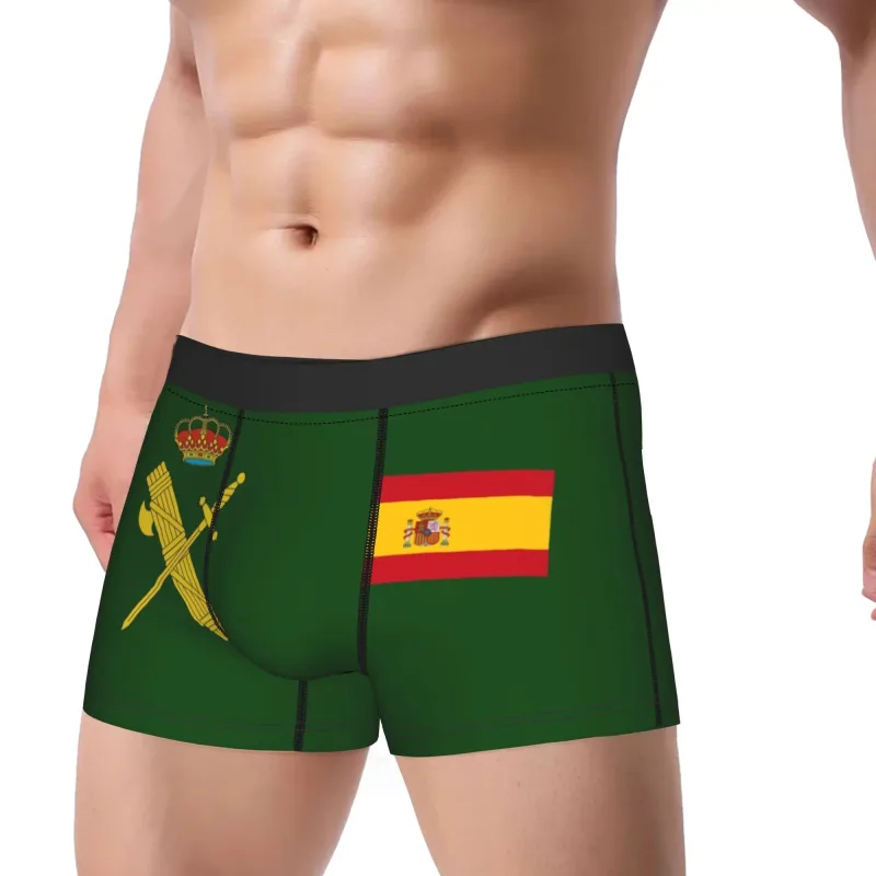 Flag of Spain Plus Emblem Civil Guard Men's Underwear Spanish Boxer Briefs Shorts Panties Funny Soft Underpants for Male S-XXL — image 2