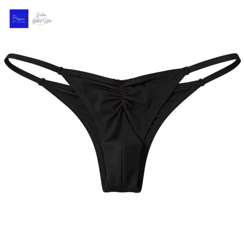 1 Piece Men's Sexy Thong - High Slit Ruched Semi-transparent Ice Silk Fabric Breathable No-Stick Casual Daily Men Underwear