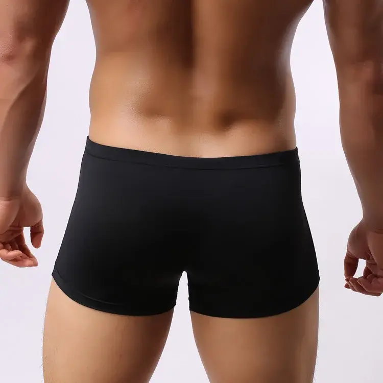 Sexy Elephant Nose Boxers Men's Transparent Bulge Penis Pouch Gay Underwear Men Ultra-thin Ice Silk Panties Fetish Boxershorts — image 5