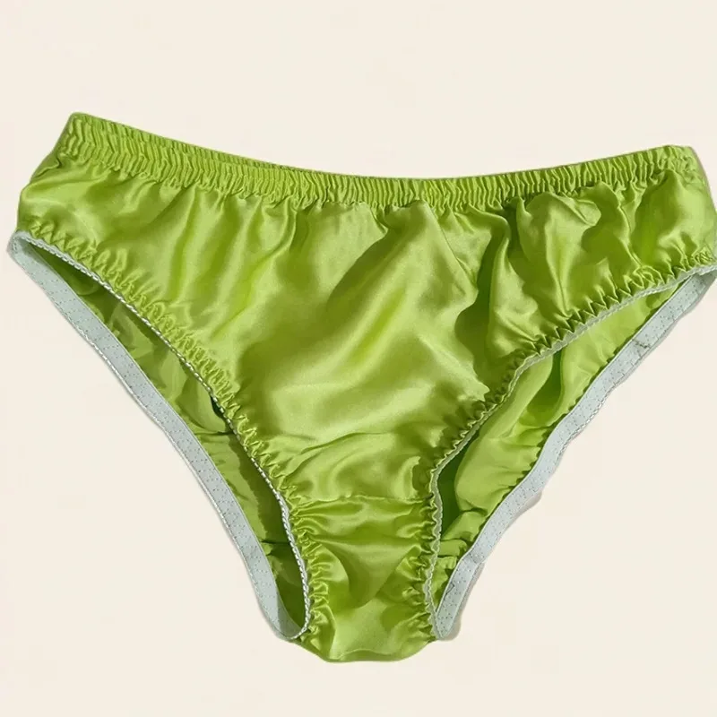 100% Mulberry Silk Men Sexy Underwear Wrinkle Briefs Breathable Male Panties Pure Silk Trigonometric Soft Man Underpants Summer — image 12