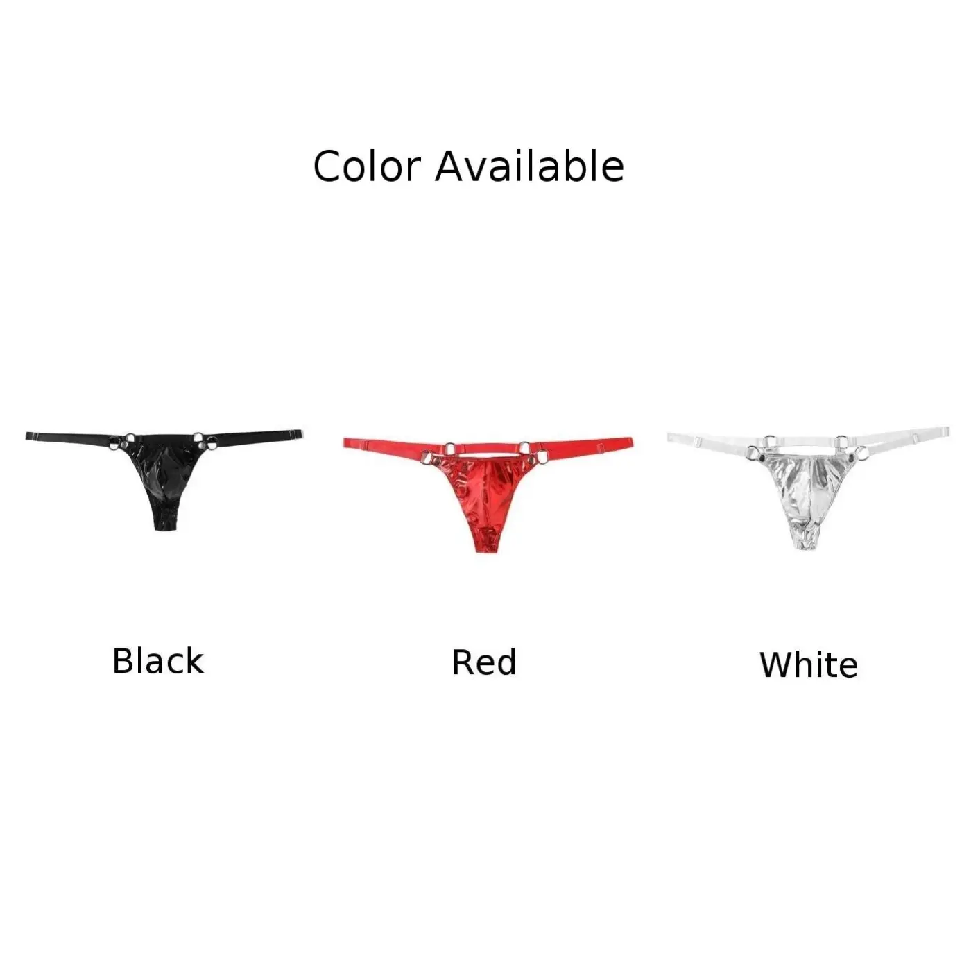 1pc Men Patent Leather G-String Sexy Thong V-back Low Ring Rise T-back Bulge Pouch Đồ lót Đồ lót Gay Sissy Hot Clubwear — image 12