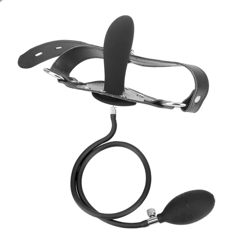 גודל גמיש סיליקון פיסת פה BDSM תקע אביזר כדור מתנפח עם משאבה ניתנת להסרה לאיפוק ארוטי צעצוע משחק סקס — image 10