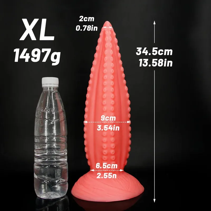 Big Anal Dildos 5 μεγεθών Μαλακό σιλικόνη με μακρύ βύσμα πισινό Monster Dildo Τεράστιο ροζ πλοκάμι Dildo Masturbate Παιχνίδια σεξ για γυναίκες άνδρες — image 11