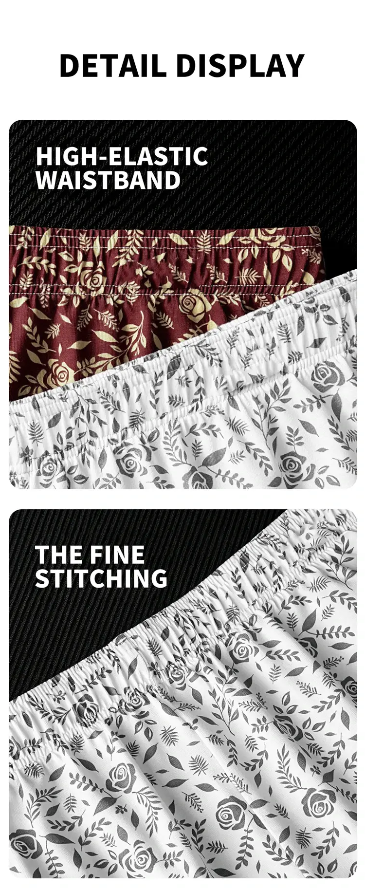 MiiOW 3/4/6Pcs Cotton Breathable Men Underwear Boxers Rose Print Man Underpants Skin-friendly Softness Mens Panties Boxer Briefs — image 3