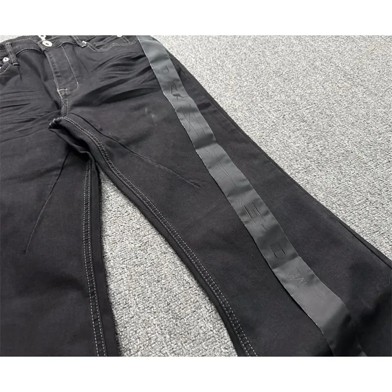 Ανδρικό τζιν παντελόνι High Street RO Ανδρικό 24SS Basic ελαστική μαύρη κορδέλα Loose Flared Streetwear Casual Jeans Παντελόνι Ανδρικά Ρούχα — image 5