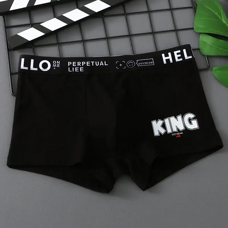 [Bloom the love] Marca KING Boxer in cotone traspirante Intimo da uomo Boxershort Mens Boxer Uomo Cuecas Masculina Taglia M-3XL XS601
