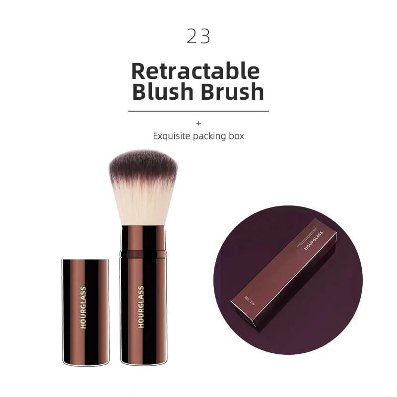 Hourglass Makeup Brush All Kinds Eyeshadow Foundation Concealer Powder Bronzer Blusher Eyeliner Retractable Professional Brushes — image 25
