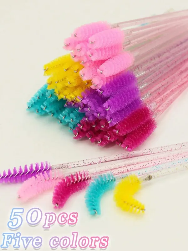 50 τμχ Crystal Eyelashes Brush Cob Αναλώσιμος βλεφαρίδες μιας χρήσης Extension Mascara Wands Makeup Professional Makeup Beauty Tool — image 14