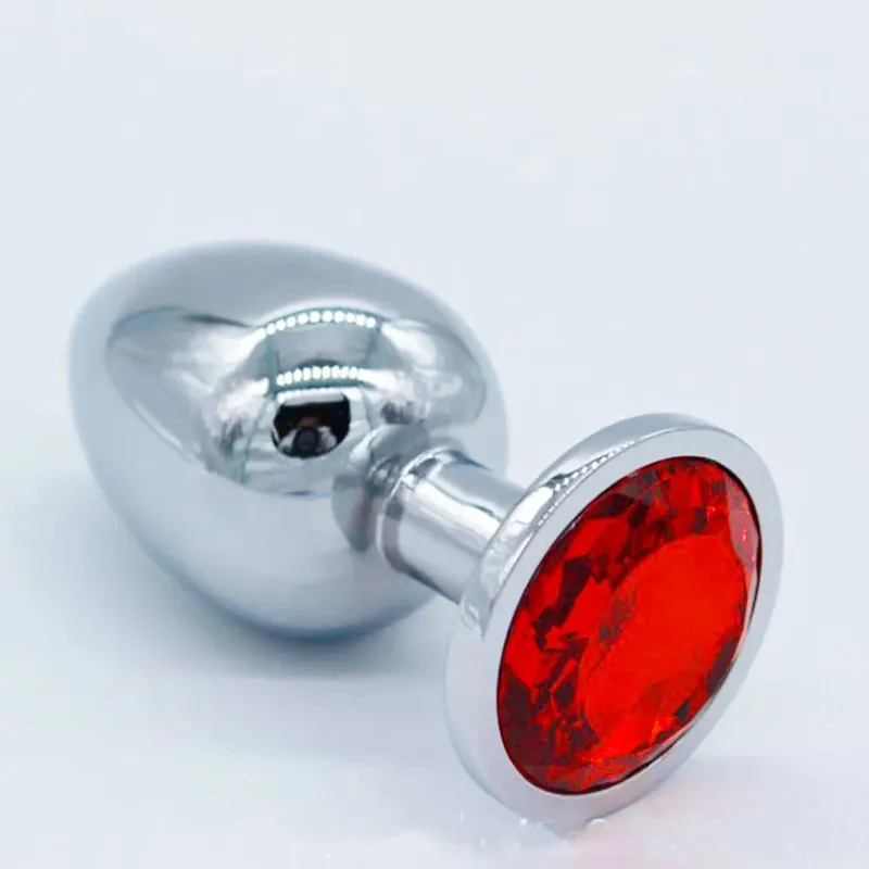 פטיט קריסטל נירוסטה כסף Butt Plug עמיד למים בסיס עגול מתרחב חם מוצרי סקס מאהב זוגות