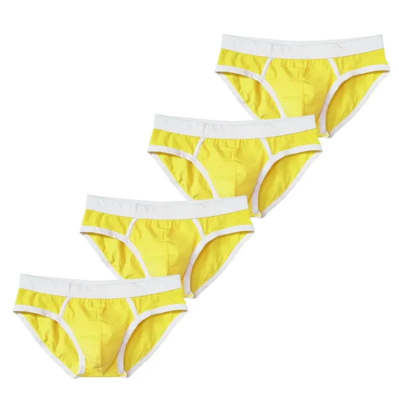 4PCS Men Cottn Briefs Underwear Simple Breathable Low Waist Lingerie Underpants Male Homewear Trunks Calzoncillos — image 8