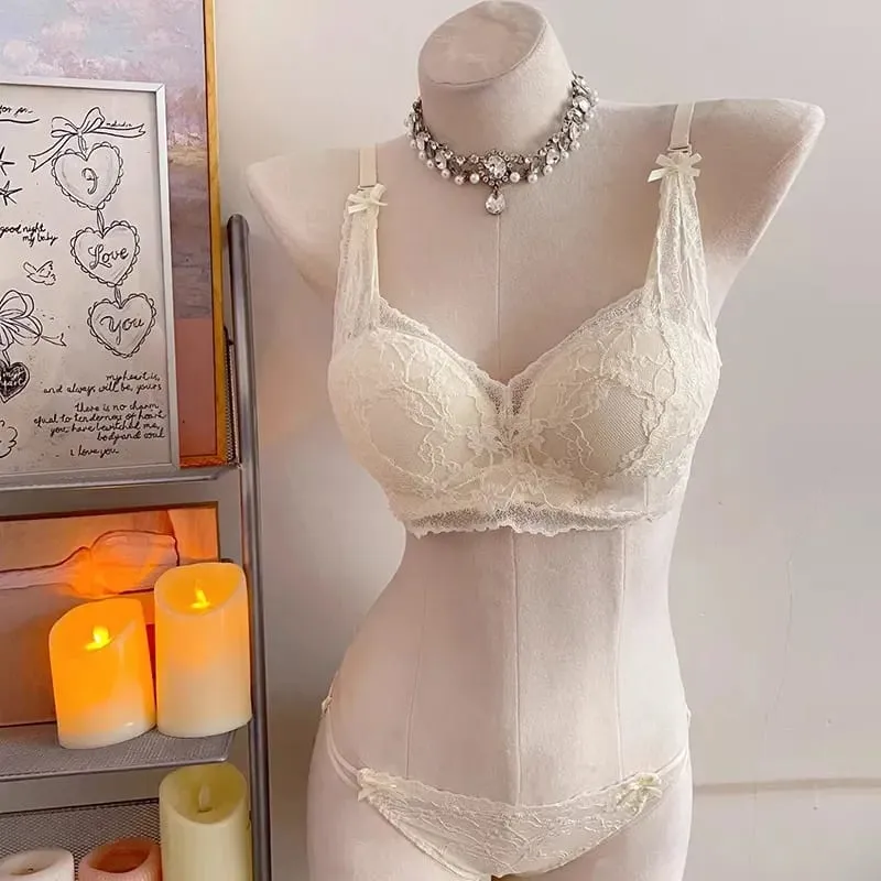 セクシーなBANERDANNI Halter Lace Bra Bow Μαλακό δαντέλα ύφασμα με επένδυση Push Up Wireless Soft Innerwear Εσώρουχα Μικρό μπούστο Όλη την ημέρα άνεση — image 2