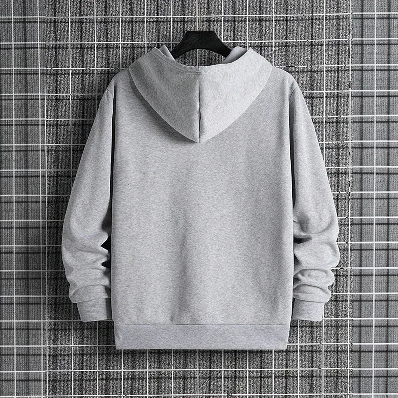 2025 خريف/شتاء جديد وصول الرجال هوديي عالية الجودة بلون مقنعين البلوز الذكور المنزل في الهواء الطلق سترة بلا سحّاب على الموضة — image 10