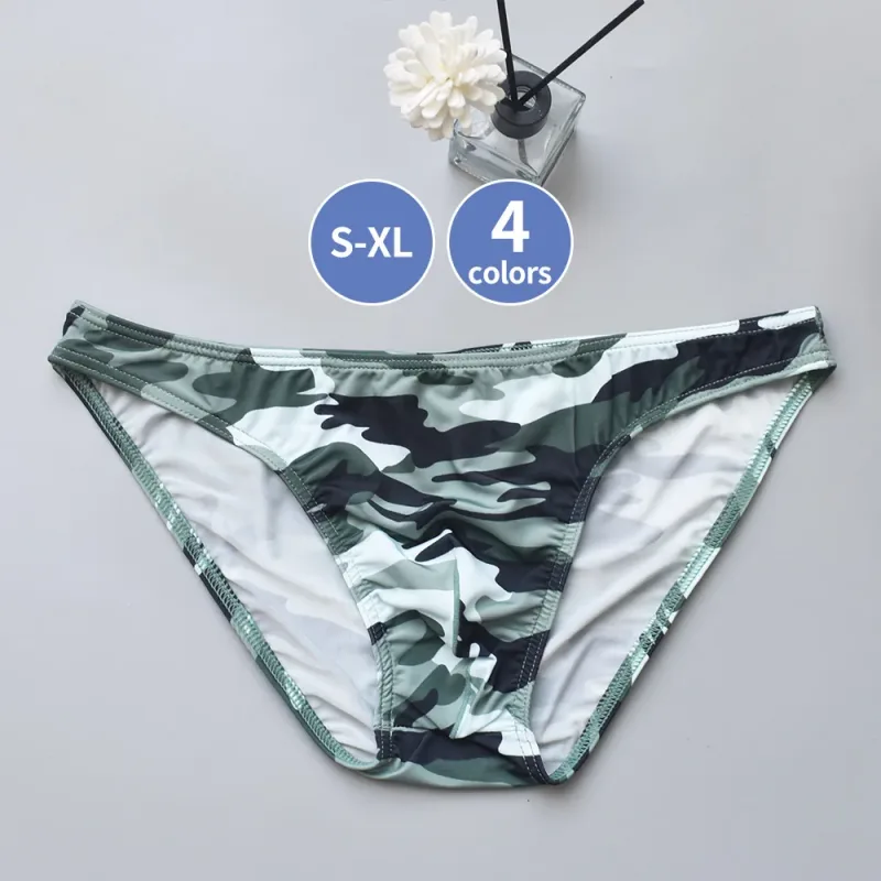 Silky Camo Print Men's Briefs - Quick-Dry Breathable Underwear Ideal for Gym Workouts & Daily Casual Wear — image 9