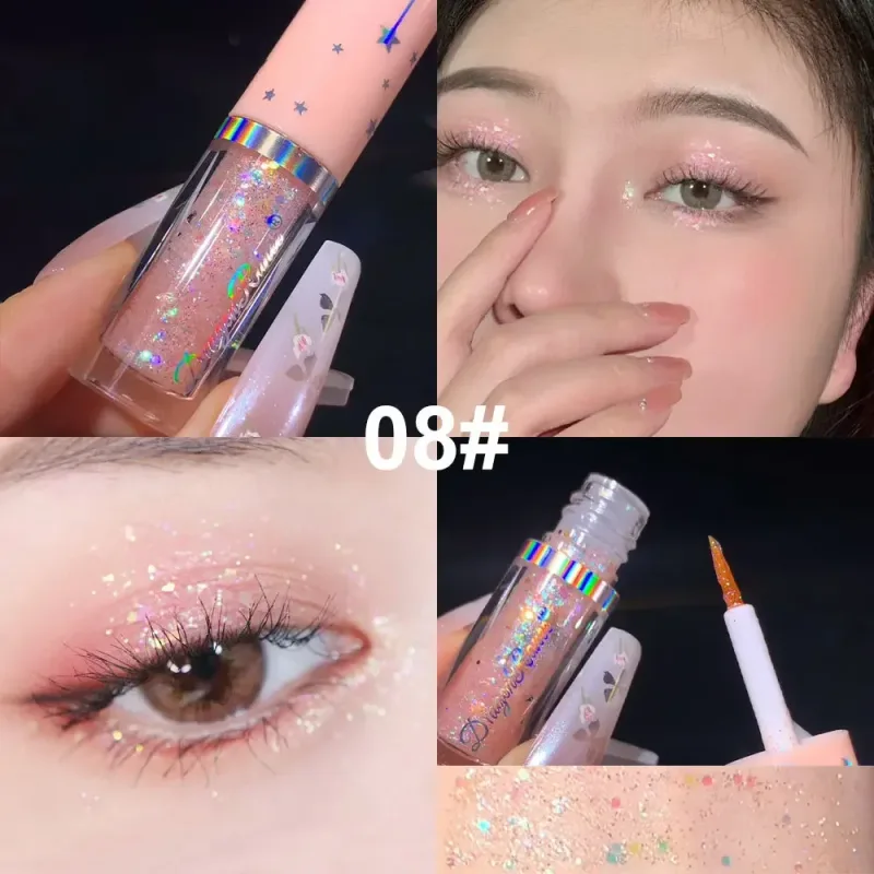 Blue Sequins Liquid Eyeshdaow Glitter Gel Fényes fémes szemceruza Pen Diamond Shimmer Vízálló Eye Beauty Party Smink eszköz — image 14