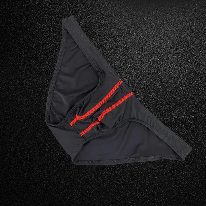 กางเกงในบุรุษผ้าไหมน้ำแข็ง Ultra บางชุดชั้นในเซ็กซี่ U Bulge POUCH กางเกงชาย Elastic Comfort Quick Drying กางเกงยีนส์กางเกง