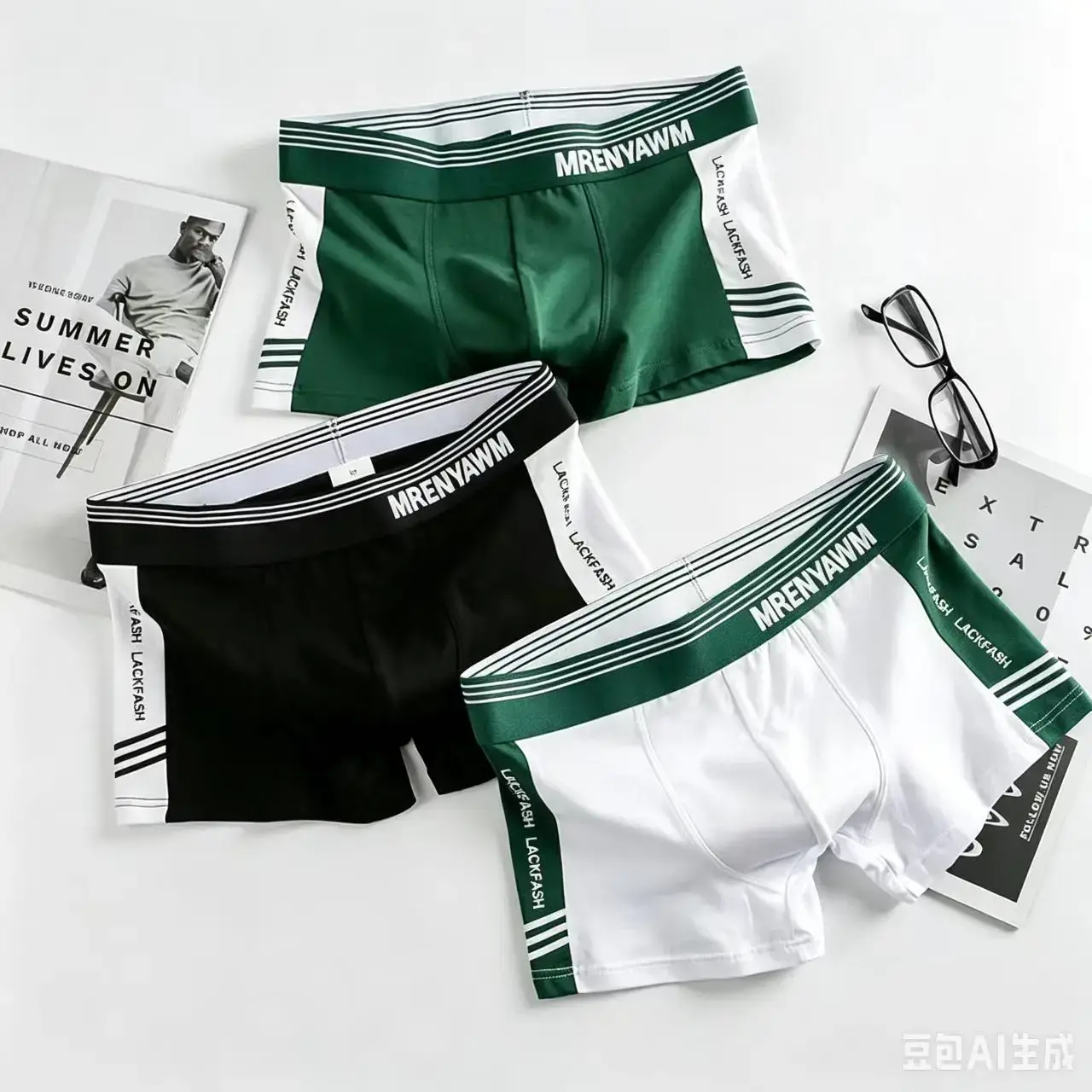 Men's underwear - Pure cotton straight-leg pants, all-cotton comfortable four-cornered pants, men's shorts