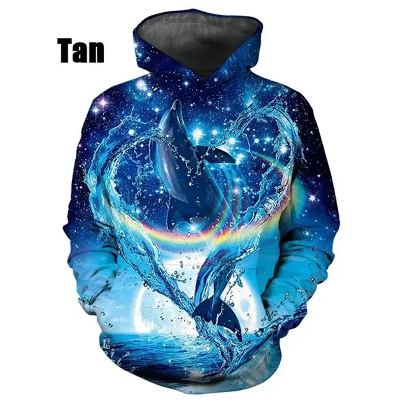 Gran oferta, sudaderas con capucha con estampado 3D de delfines, pulóver informal, sudaderas para hombres y mujeres, ropa de calle, sudaderas con capucha de gran tamaño para niños — image 3