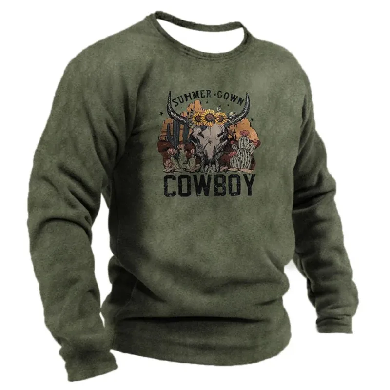 Vintage Ethnic Style Graphic Sweatshirts Spring Autumn Fashion Casual Long Sleeve 3D Printed Tops Loose Streetwear Mens Clothing — image 2