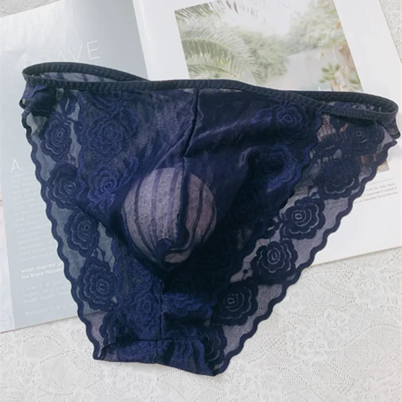 Men Seamless Lace Extreme Men's Panties Mesh Sheer Very Hot Lingerie Gay Sissy Bulge Pouch Bikini Briefs Underwear Underpants — image 17