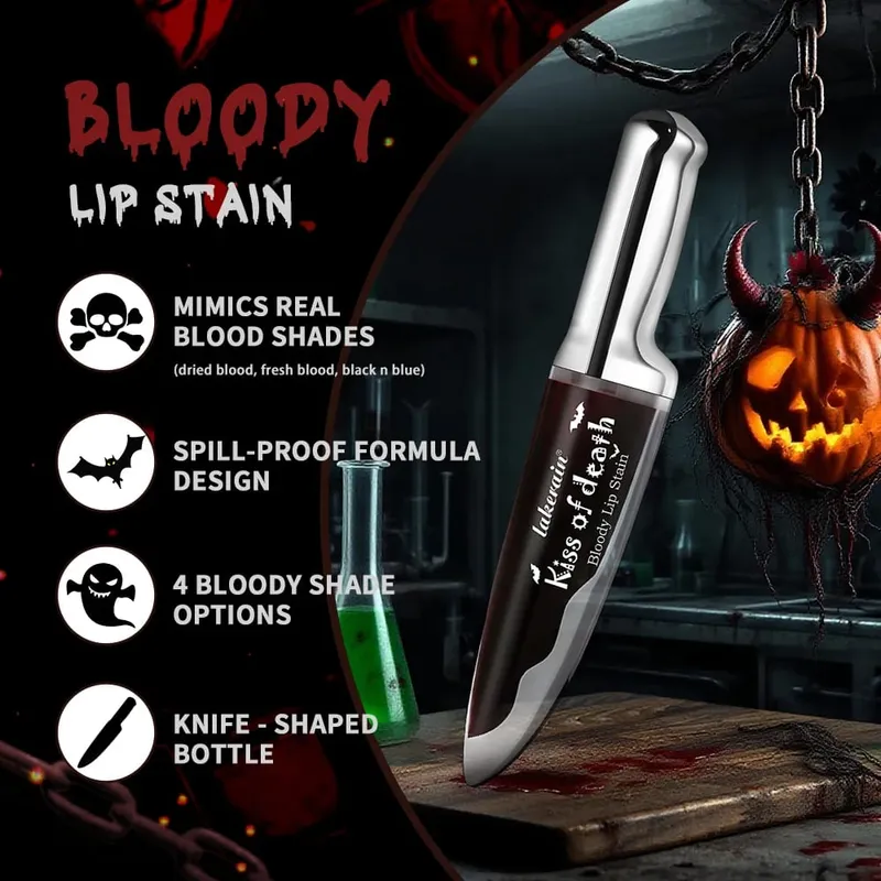 5 τμχ Goth Halloween Makeup Stick Foundation Stick Red Temporary Hair Spray Lip Stain Eyeshadow Stick Cosplay Party Makeup