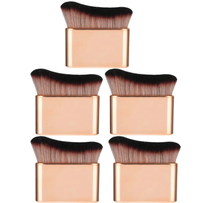 Pincel autobronzeador corporal dourado, pincéis macios de maquiagem portátil, escova autobronzeadora para base de pescoço, protetor solar, ferramentas aplicadoras de creme