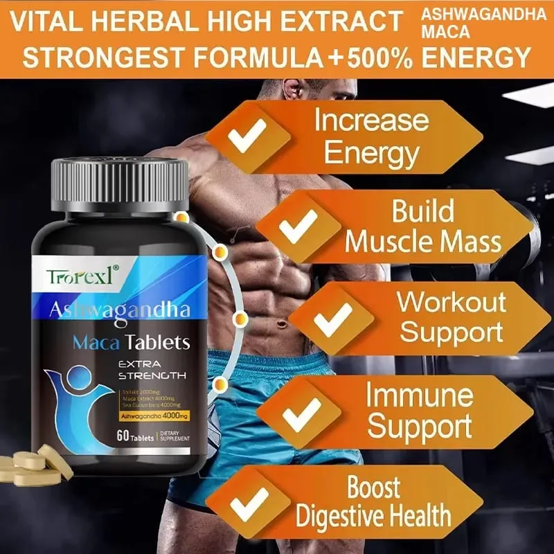 Ashwagandha Maca Tablets - Male Supplement - Endurance for Men